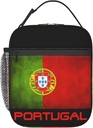 Vintage Portugal Portuguese Flag Insulated Lunch Box Thermal Cooler Lunch Bag Portable Tote Bag Reusable Large Capacity Handbag For Office Travel Picnic Beach Hiking