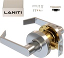 LANITI Commercial Door Handle Lever Set | Passage/Closet Lock | Heavy Duty Reversible Leverset for Right & Left Doors | Brushed Chrome Finish | Easy Install Interior Door Hardware