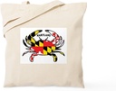 CafePress MARYLAND CRAB Tote Bag Reusable Natural Beige Canvas Shopping Bag