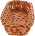 PRETYZOOM Plastic Rattan Woven Basket Cutlery Container for Kitchen Tableware Storage Box Imitation Rattan Weaving Basket Organizer for Forks Knives Chopsticks Space Saving Utensil Holder