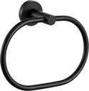 APLusee Matte Black Towel Ring, Stainless Steel Oval Hand Towel Holder for Bathroom Kitchen, Wall Mounted