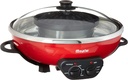 Maple Enjoy Suki Electric Hot Pot Shabu with Korean BBQ Grill - 2 in 1 - Separate Temperature Control - Enjoy Thai Korean Chinese Vietnamese Hot Pot and non stick grill