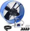15 Inch Gable Vent Fan with Thermostat - 1300CFM Attic Fan with Thermostat Covers 1850 Sq.ft, Low Noise Heavy Duty Attic Gable Fans with 20FT Power Cord & 60Hz Motor for Home Garage Shed Greenhouse