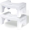2Pack Auoace Foldable Toilet Potty Stool for Adults, 7" Height Portable Squatting Poop Foot Stool with Freshener Space, Bathroom Non-Proof Toilet Assistance Step Stool fits 14"-16" Standard Toilets