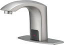 Automatic Sensor Faucet Hands-Free, Bathroom Commercial Auto Motion Touchless Faucet, AC/DC Powered, Temperature Adjustment Valve, Brushed Nickel