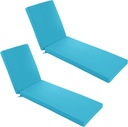 Chaise Lounge Cushions Outdoor Set of 2 - Waterproof and Fade Resistant Sun Lounger Replacement Cushions - Patio Lounger Pads with Removable Cover for Pool, Deck, Lawn, 72 x 21 x 3 Inch, Teal