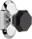 Nostalgic Warehouse 722202 Cottage Plate Single Dummy Waldorf Black Door Knob in Bright Chrome