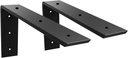 WINKER Countertop Support Bracket 2 Pack Heavy Duty 3/8" Thick Hidden L Shelf Bracket 12" x 6" x 2.5" Metal Corbels for Quartz/Granite/Wood/Concrete/Laminate Countertops, Black