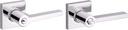 Baldwin 5285.Lent Contemporary Left Handed Single Cylinder Keyed Entry Door Lever Set with Square Rose and Emergency Exit Function - Polished Chrome