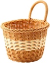Wall Hanging Basket for Kitchen Storage Imitation Rattan Woven Storage Basket Handle Decorative Sundries Organizer for Bathroom and Home Decor