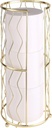 Decorative Metal Standing Toilet Tissue Holder for Bathroom/Powder Room, Compact Tissue Reserve for 3 Rolls of Toilet Paper Gold