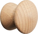 Laurey 33201 1-Inch Natural Wood Mushroom Knob