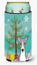 Caroline's Treasures BB1608TBC Christmas Tree and Italian Greyhound Tall Boy Hugger Can Cooler Sleeve Hugger Machine Washable Drink Sleeve Hugger Collapsible Insulator Beverage Insulated Holder