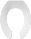 Commercial Heavy Duty Open Front Toilet Seat Without Cover, Thickened Material, Never Loosen, ROUND, White (16.5”)1-Pack