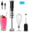 Liebe&Lecker Immersion Blender Cordless Handheld, 3 in 1 Cordless Hand Blender, 8 Speed Cordless Immersion Blender, Wireless Handheld Portable Mixer with Whisk Milk Frother for Soup Smoothie
