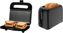 OVENTE 750W Panini Press Grill & 700W 2-Slice Toaster Bundle - Sandwich Maker & Toaster Machine Set