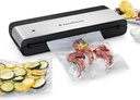 FoodSaver PowerVac Compact Vacuum Sealing Machine Stainless Steel & Black Vertical Storage VS0150 | Preserves freshness reduces bag waste for both dry and wet food