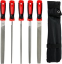 MAXPOWER 10-inch Metal File Set, 5 Pieces Hand Files Including Flat, Round, Half-Round, Triangle and Square, Soft Grip Handle, File Set for Wood, Metal Work and DIY