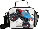 Cartoon Monster Truck Lunch Bag Insulated Lunch Tote Box Cooler Lunch Bags Food Container for Boys Girls Kids
