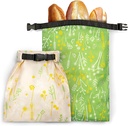 2 Pack Bread Bags, Reusable Zipper Sourdough Storage for Homemade Bread, Large Freezer Bag to Keep Foods Fresh