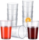 Meanplan Restaurant Grade 8 oz Plastic Cup Break Resistant Drinking Glasses Reusable Clear Cup Stackable Shatterproof Drink Tumblers for Cafe Party Catering Supplies(Frosted,12 Pack)