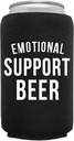 Emotional Support Beer | Funny Can Sleeve Novelty Coolie | Craft Brewery Gag Party Beer | Joke Drink Can Cooler | Beverage Cooler | White Elephant Gifts | Neoprene