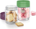 MILTON Treo One Up Glass Jar with Airtight Lid Kitchen Storage Containers,BPA Free,Glassy Storage Organizer,Multipurpose Dabba for Food,Spice,Cereals,Cookies,Dry Food, Set of 2,500ml each, Assorted