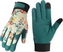 Tavaleu Gardening Gloves for Women, Thorn Proof Puncture Resistant Leather Garden Gloves, Touch Screen Working Gloves