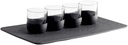 Villeroy & Boch Manufacture Rock Shot Glass Tasting Set, 4 Shot Glasses and Premium Porcelain Serving Tray, Black
