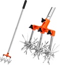 Rotary Cultivator Garden, Adjustable Garden Rotary Tiller - Rotary Cultivator Tool for Soil Mixing or Reseeding Grass Lawn Tiller