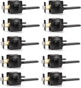 GOBEKOR 10 Pack Black Passage Door Levers Matte Black Interior Door Handle Keyless Closet Door Handles with Lock Passage Door Knobs Black Square Door Handle
