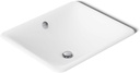 Kohler K-5400-0 Iron Plains Dual-Mount Bathroom Sink, White, 20.56