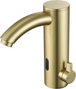 Automatic Sensor Touchless Bathroom Sink Faucet, Chrome Vanity Faucets, Hands-Free Bathroom Water Tap with Control Box and Temperature Mixer (Gold)