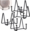 4pcs Plate Display Holder Stands Vertical Plate Stands for Dishes Photos Books Metal Rack for Kitchen Home