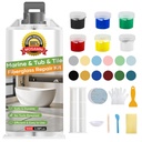 Porcelain Repair Kit (Color Match), Tile and Bathtub Repair Kit for Fixing Chips, Cracks, Holes, Scratches on Toilet, Fiberglass Shower, Tubs, Sinks, Ceramic, Granite, Quartz Countertop