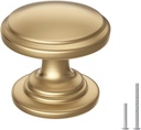 10 Pack Cabinet Knobs 1-3/16 Inch Champagne Bronze Dresser Drawer Knob Round Zinc Alloy Cabinet Pulls for Kitchen Bedroom Drawer