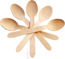 Concession Essentials Disposable Wooden Cutlery Spoons, Compostable and Earth Friendly, 6.25 Inch Length - Pack of 100 Spoons