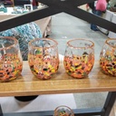 Fall Hand Blown Wine Glass, Stemless Wine Glasses Autumn, 12 Ounces, Glasses for Juice, Beverages and Wine, Gifts for Birthday Theme Holiday Party Decor