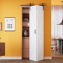 Bifold Barn Door - Pre-Assembled Panels with Sliding Hardware Kit Set, Solid Core Bifold Sliding Barn Doors, Water-Resistant Pre-Finished Bi Fold Barn Door, Easy Assembly, K-Shape, 32" x 84"