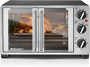 Elite Gourmet ETO2530M Double French Door Countertop Toaster Oven, Bake, Broil, Toast, Keep Warm, Fits 12" pizza, 25L capacity, Stainless Steel & Black