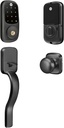 Yale Security Yale Assure Lock Touchscreen with Z-Wave with Ridgefield Handleset - Works with Ring Alarm, Samsung SmartThings, Wink, ADT and More, Black