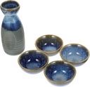 Unomor 1set Japanese Style Ceramic Sake Pot Assorted Color Wine Cups Craftsmanship Smooth Rims for Family Gatherings and Friends Celebrations