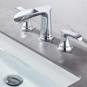 Chrome Bathroom Faucet 3 Hole,Sanliv Waterfall Faucet for 4-16 Inch Widespread Bathroom Sinks,Two Handle Vanity Faucet 3 Holes with Drain and Water Lines,Polished Chrome