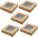 5pcs Strong Pressure Resistant Paper Dessert Packaging Healthy Eco-friendly Window Display