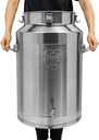 76L/20gal Milk Can with Spigot - 304 Stainless Steel Water Dispenser Food Storage Container for Liquid & Dry Goods, Wine Pail Bucket Metal Tote Jug for Kitchen, Farm