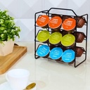 Coffee Pod Holder – Compatible with Dolce Gusto®* – 18 Capsule Stand Organizer – Black Metal Countertop Rack