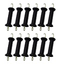 Plastic Electric Fence Gate Handle Insulators, Gate Handle with Spring (Black) (12)