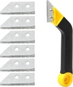 Grout Removal Tool, Angled Design Grout Hand Saw, Tile Grout Saw with 6 Pieces Extra Replacement Blades for Tile Cleaning