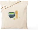 CafePress Matcha Green Tea Set Tote Bag Reusable Natural Beige Canvas Shopping Bag