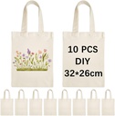 OKBA 10PCS10.2 * 12.6 inch Sublimation mini tote bag kids tote bag reusable tote bags Blank Canvas Tote Bags small tote bags for kids DIY